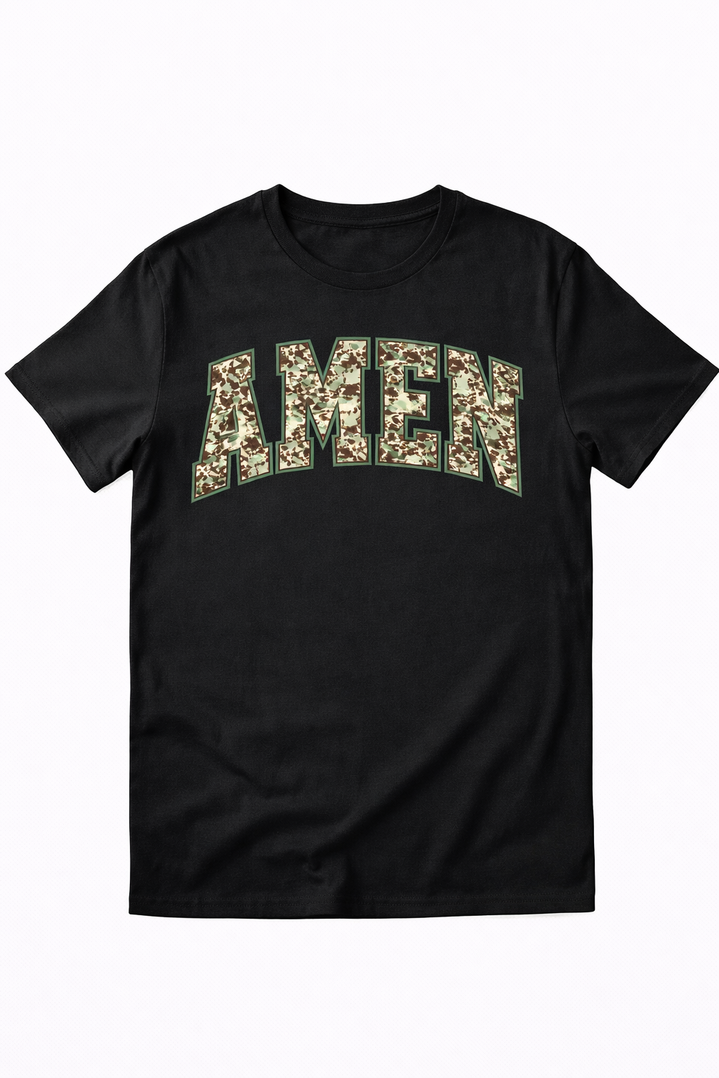 AMEN Camo Arch T-Shirt | Faith Statement Graphic Tee