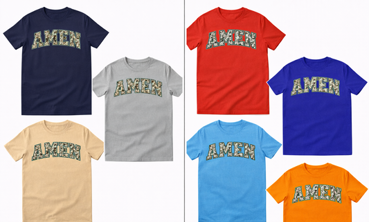 AMEN Camo Arch T-Shirt | Faith Statement Graphic Tee